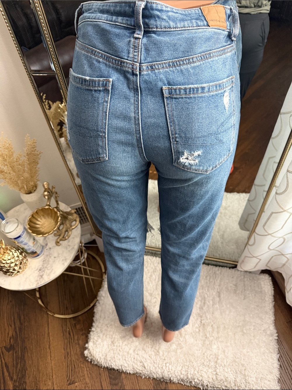 American Eagle Outfitters Straight Leg Blue Distressed Jeans